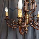 Lustre Louis XVI en bronze et laiton