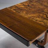 Art Deco French Walnut & Burl Dining Set, 1930s, Set of 7