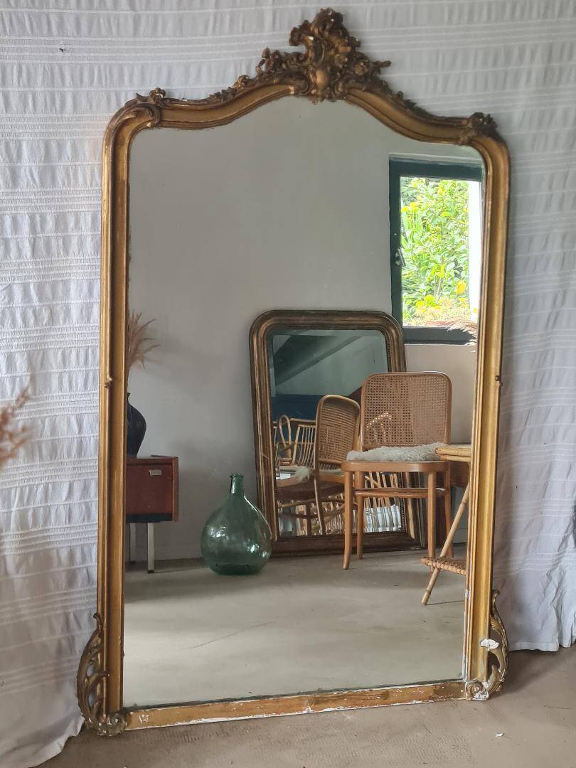 Antique gilded mirror 150 x 90 with moldings