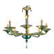 Green Murano glass Venetian chandelier, Venini, circa 1920
