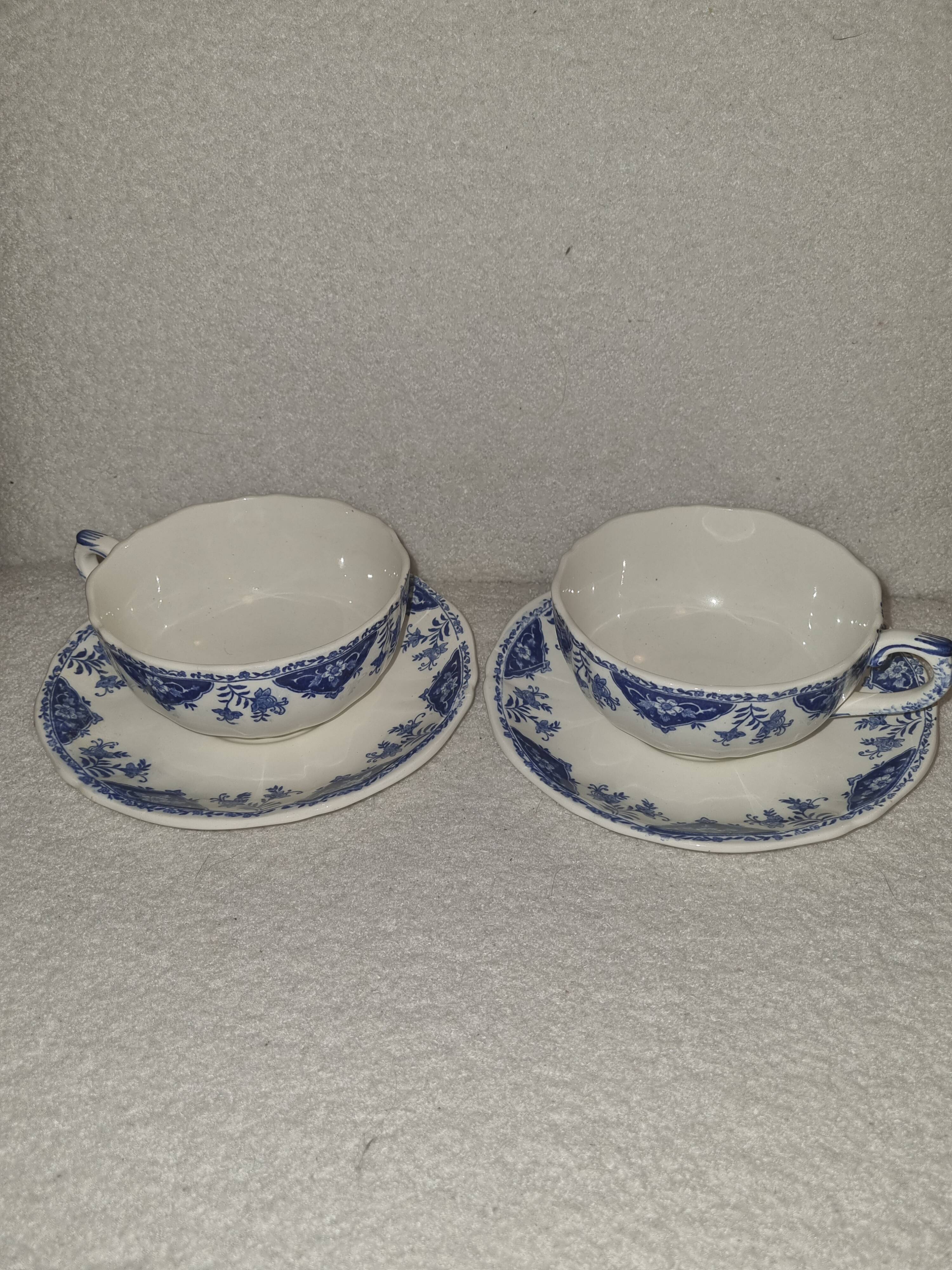 Gien dolphin model cups and under cups