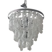 Lustre en verre de Murano transparent et blanc « Ricci »