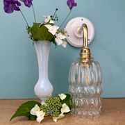 Applique coudée tulipe vintage en verre