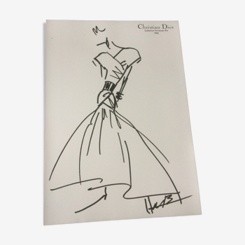 Illustration de mode de presse fin Christian Dior des années 80