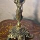 bronze lamp angel 1970 pull switch 63x30 stained glass shade