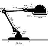 Jielde lamp 2 arms (40cmx2)