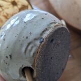 Lampe boule moderniste en grès pyrité de la borne par baudat