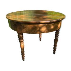 table demi lune en noyer