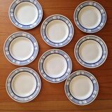 Lot De 8 Assiettes À Dessert Manufacture De Gien Modèle Garches