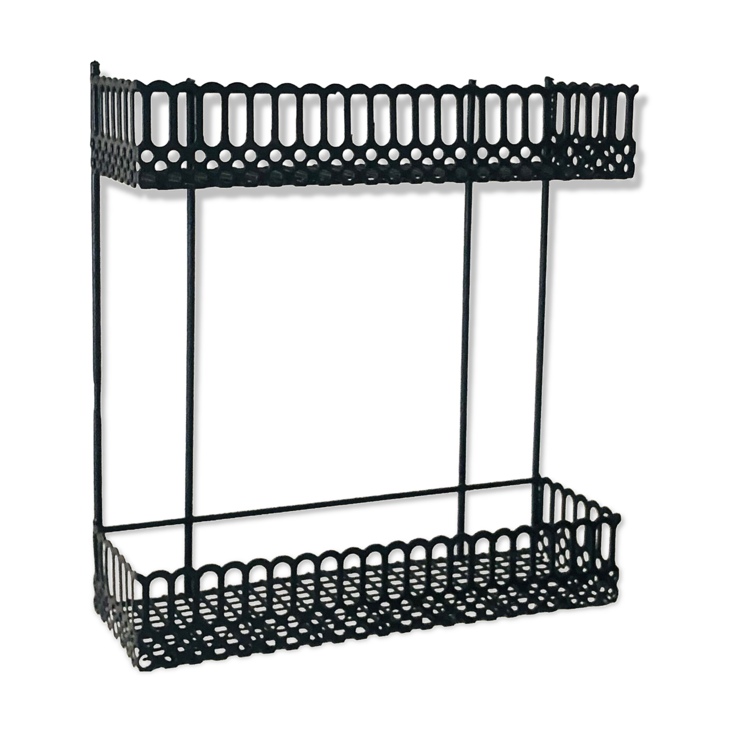 Vintage black metal wall shelf