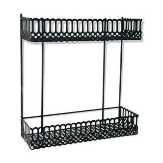 Vintage black metal wall shelf