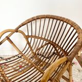 Pair of vintage rattan armchairs