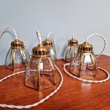 Suspension design en laiton et verre transparent (5 disponibles)
