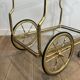 Rolling Table with Large Brass and Glass Wheels, Maison Jansen, Circa 1940