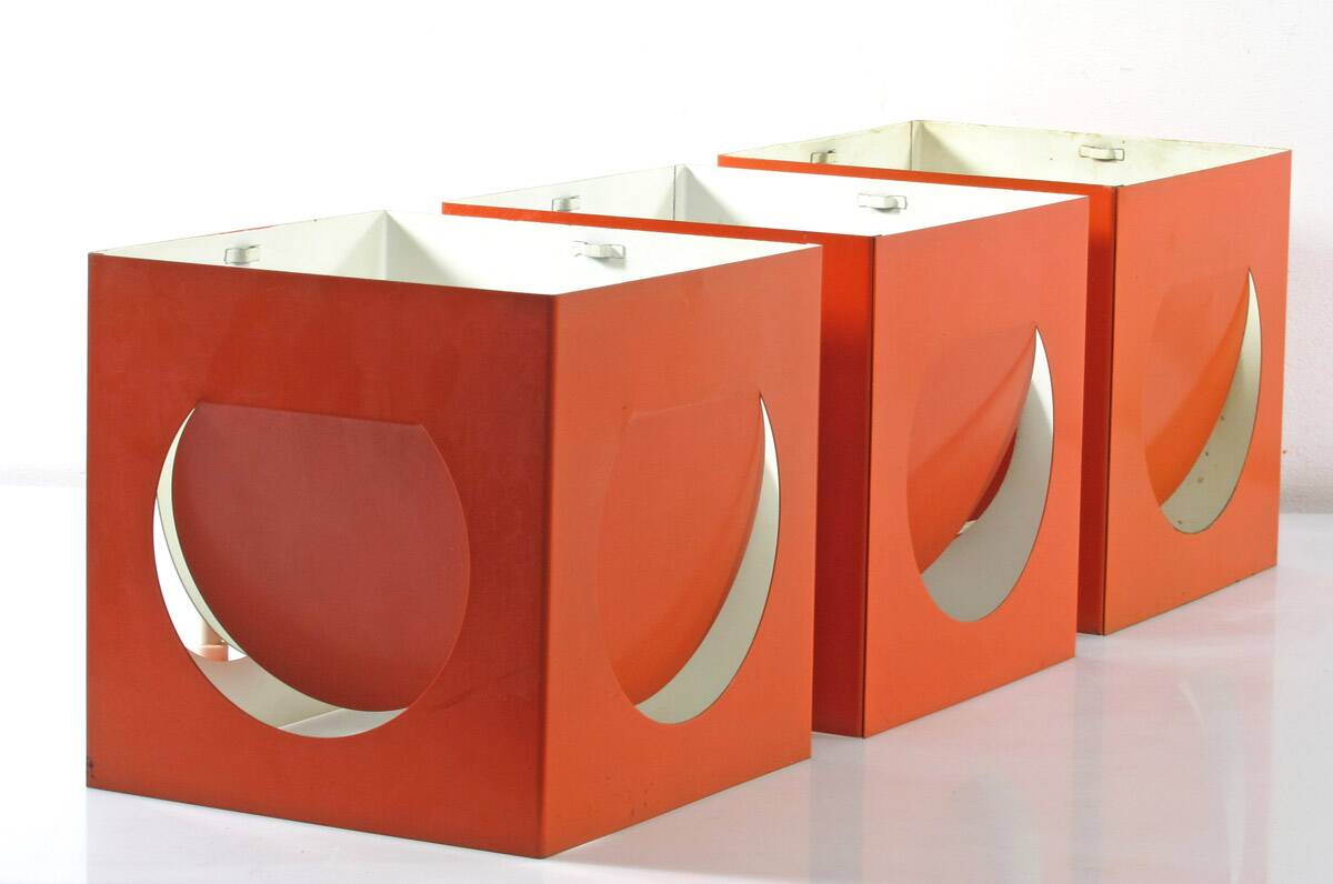 3 Stockmann Orno orange vintage Shogo Suzuki lamps