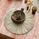 Bowl in natural coconut ecological plate