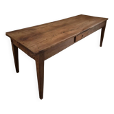 18th-century French farmhouse dining table in oak and chestnut.