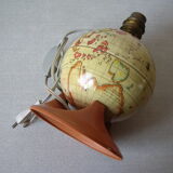 Ancienne lampe jouet mont blanc années 1950/60 globe terrestre en tôle