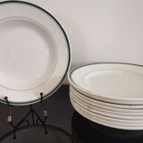 10 deep plates Moulin Des Loups Hamage green border