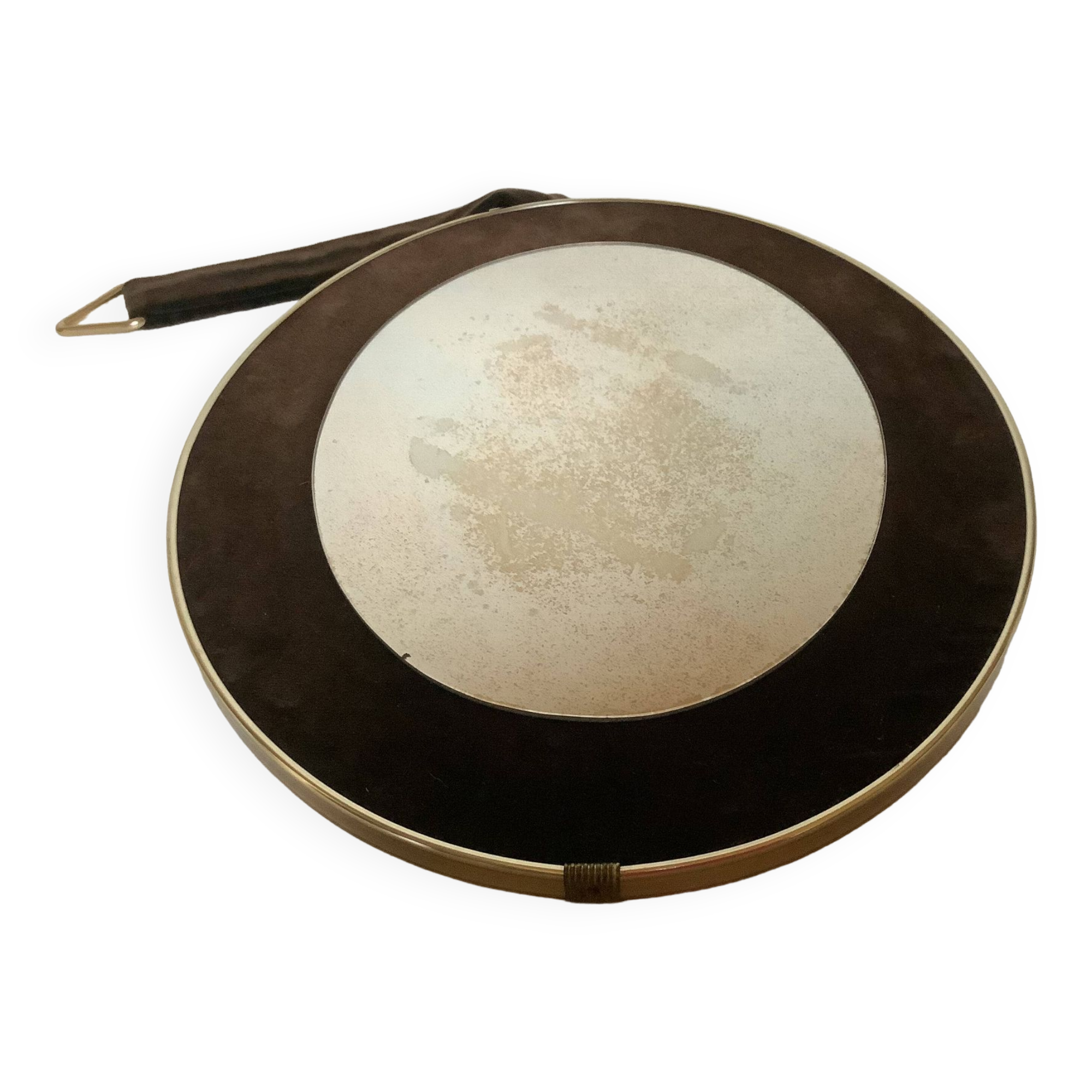 Miroir velours marron vintage