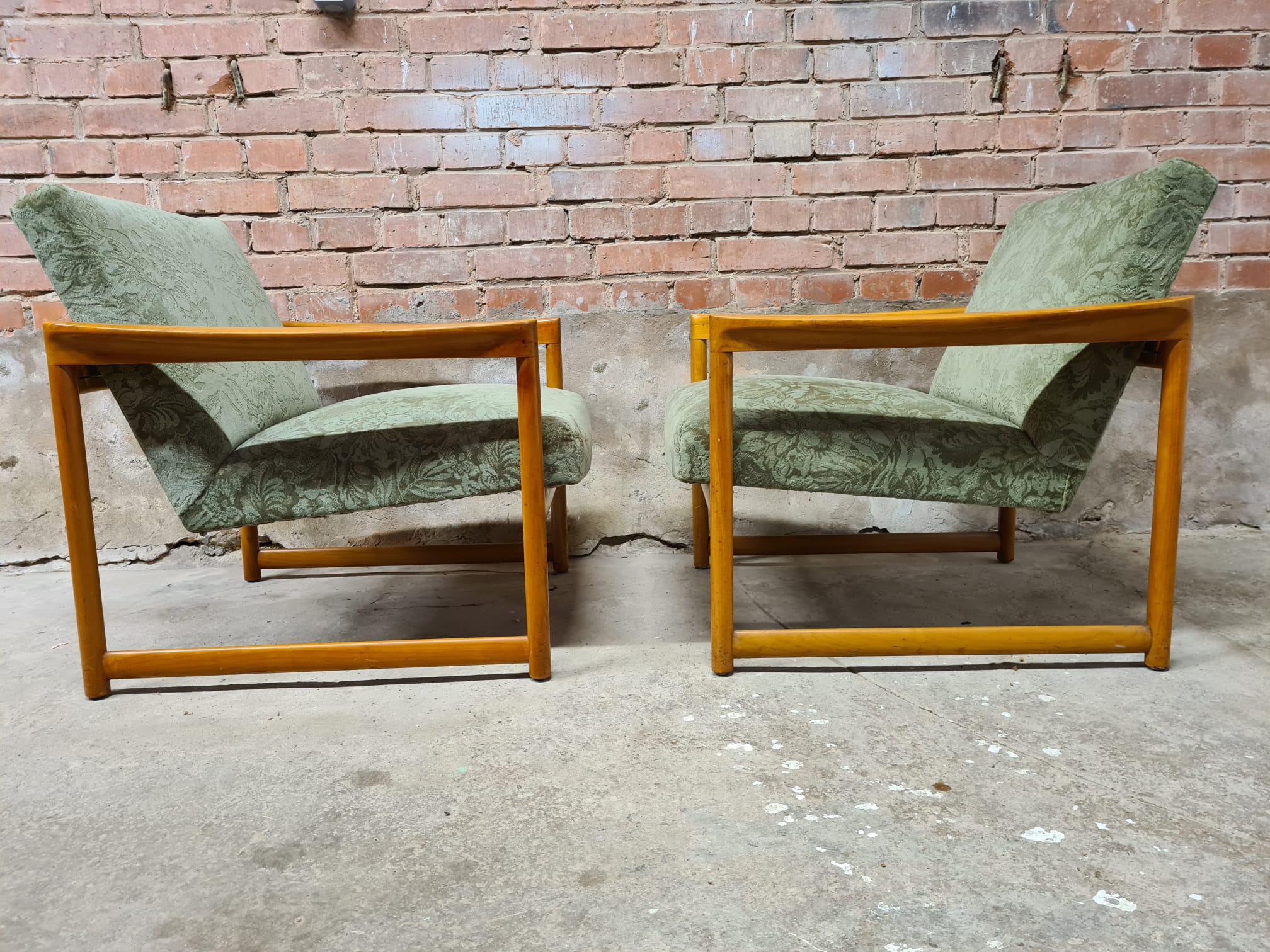 Pair of Scandinavian design armchairs teak 1960
