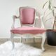 Pink Louis XV style convertible armchair in weathered wood for children