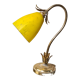 Golden steel lamp, with tulip old marbled yellow glass paste,