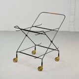 Minimalistic Paul Nagel Teak and Steel Teatrolley. Germany, 1950s