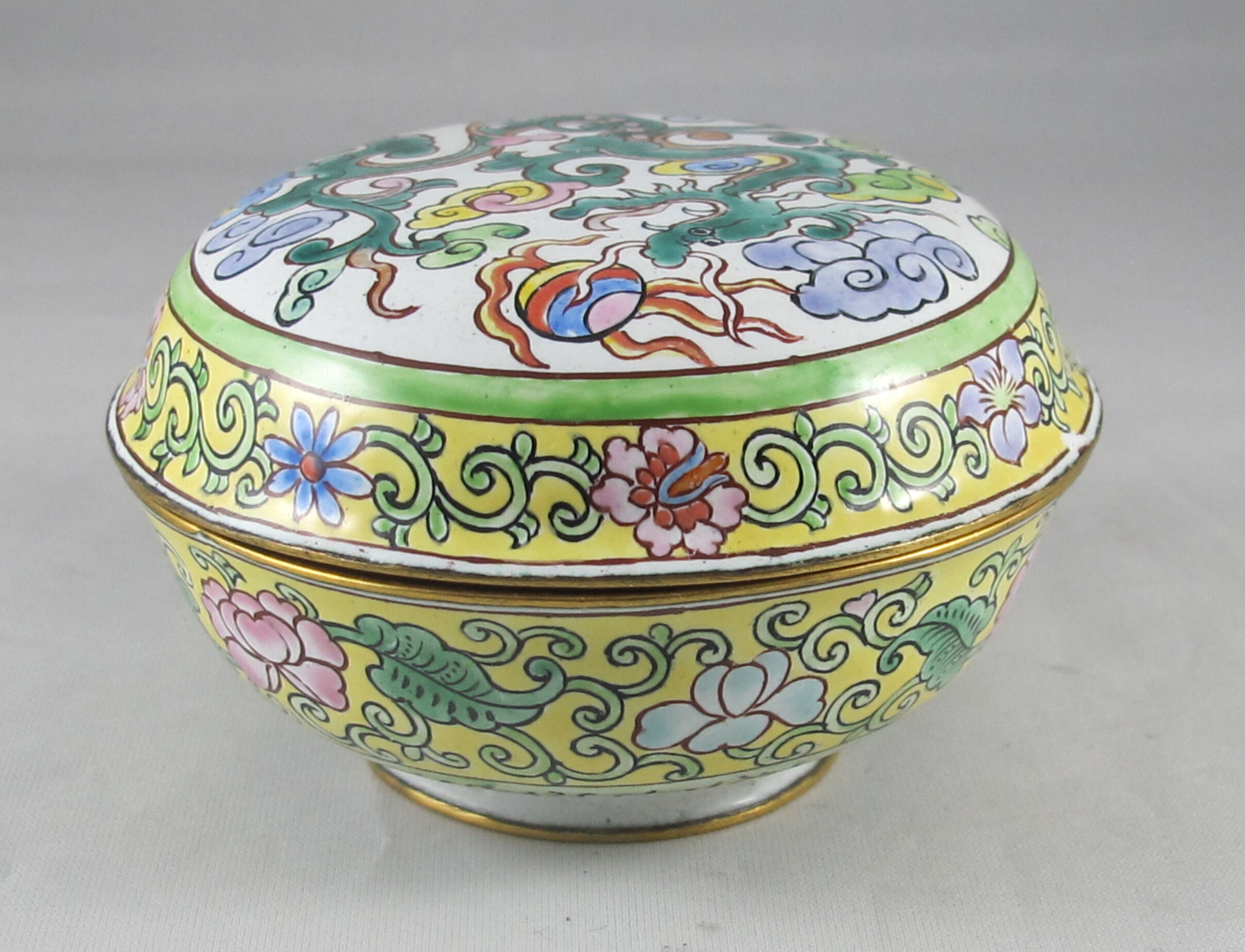 Chinese enamelled bronze box