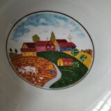 Set of 5 Italian ceramic dishes with country decor