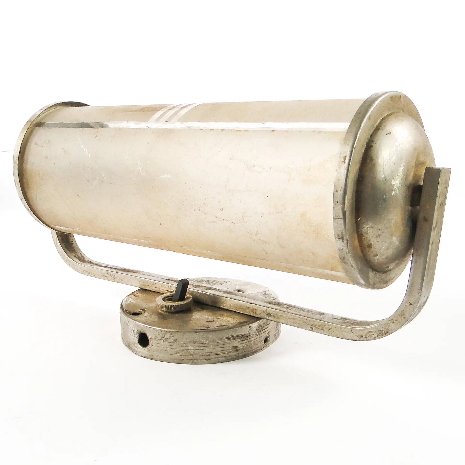 Art Deco wall lamp, chromed brass, Czechoslovakia, 1950s