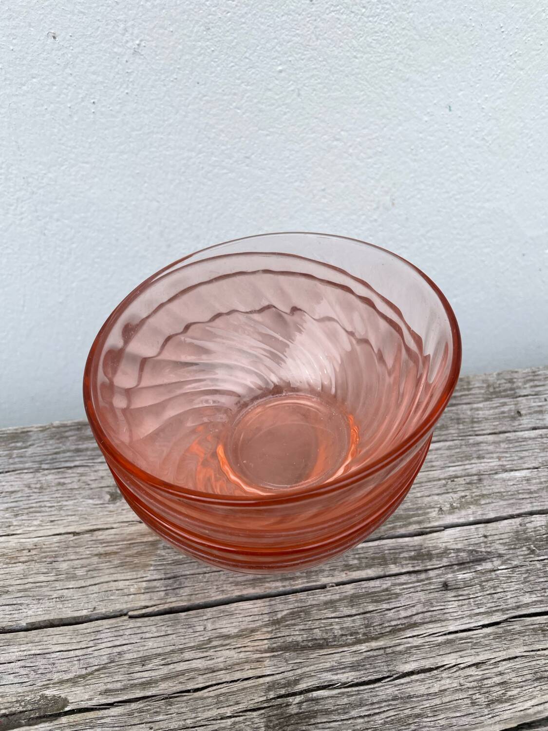 4 bols Rosaline en verre rose