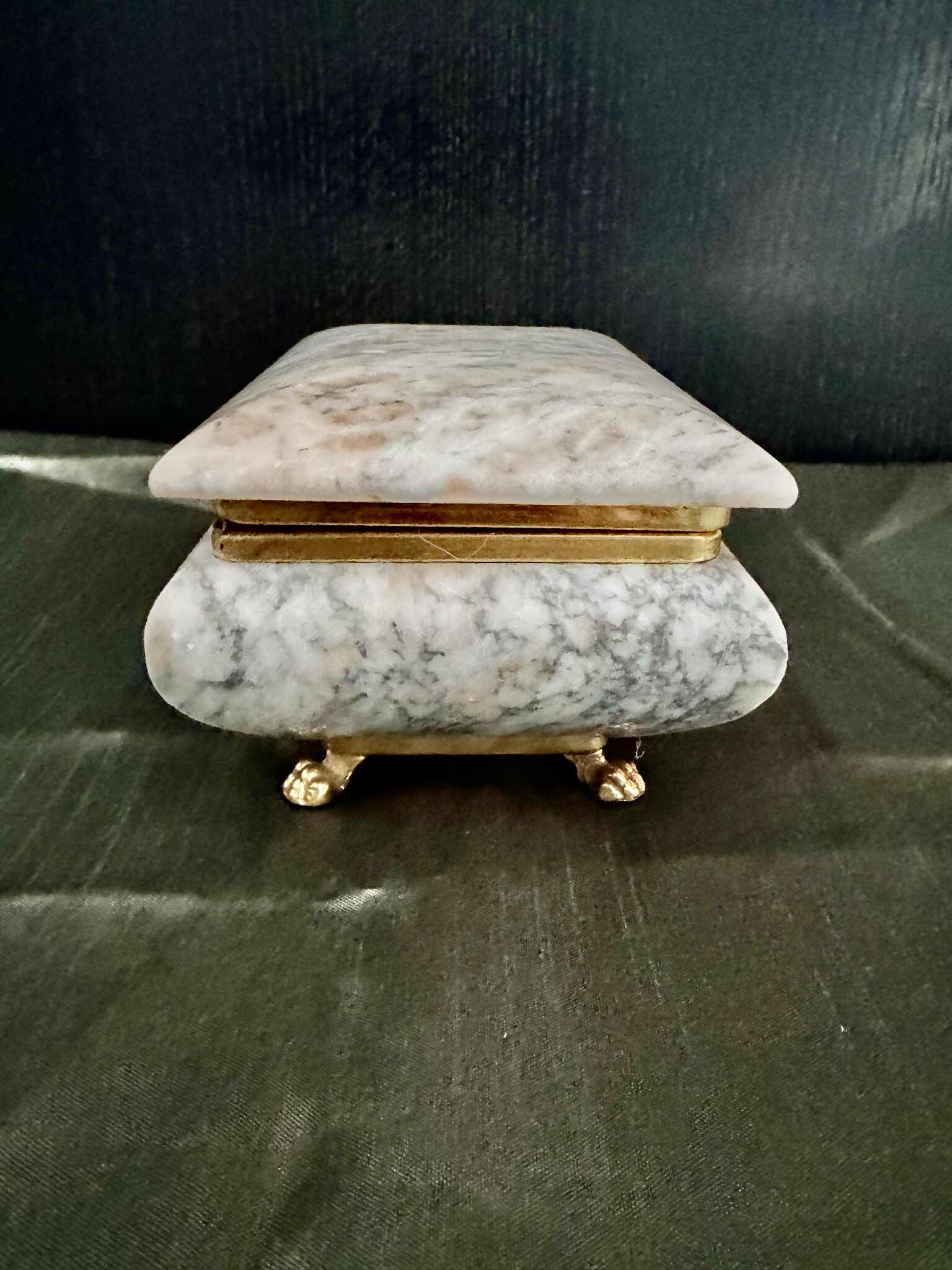 Ashtray, blue-grey marble box from the 1960s, vintage Italy.