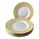 6 St Amand earthenware soup plates, L'Amandinoise Model 7894