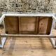 Farmhouse table 6 people white patinated in rectangular solid oak