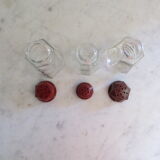 3 glass sprinklers or sugar bowls