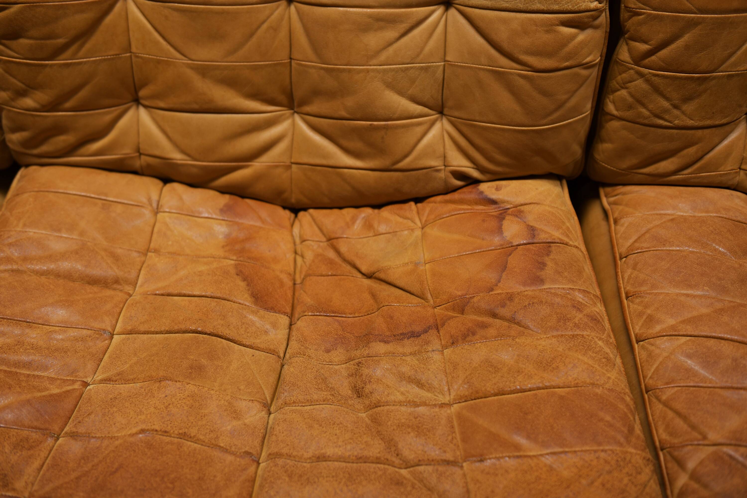 Vintage DS 11 modular sofa in cognac/orange leather by De Sede Swiss