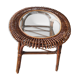 Rattan coffee table and glass in excellent condition