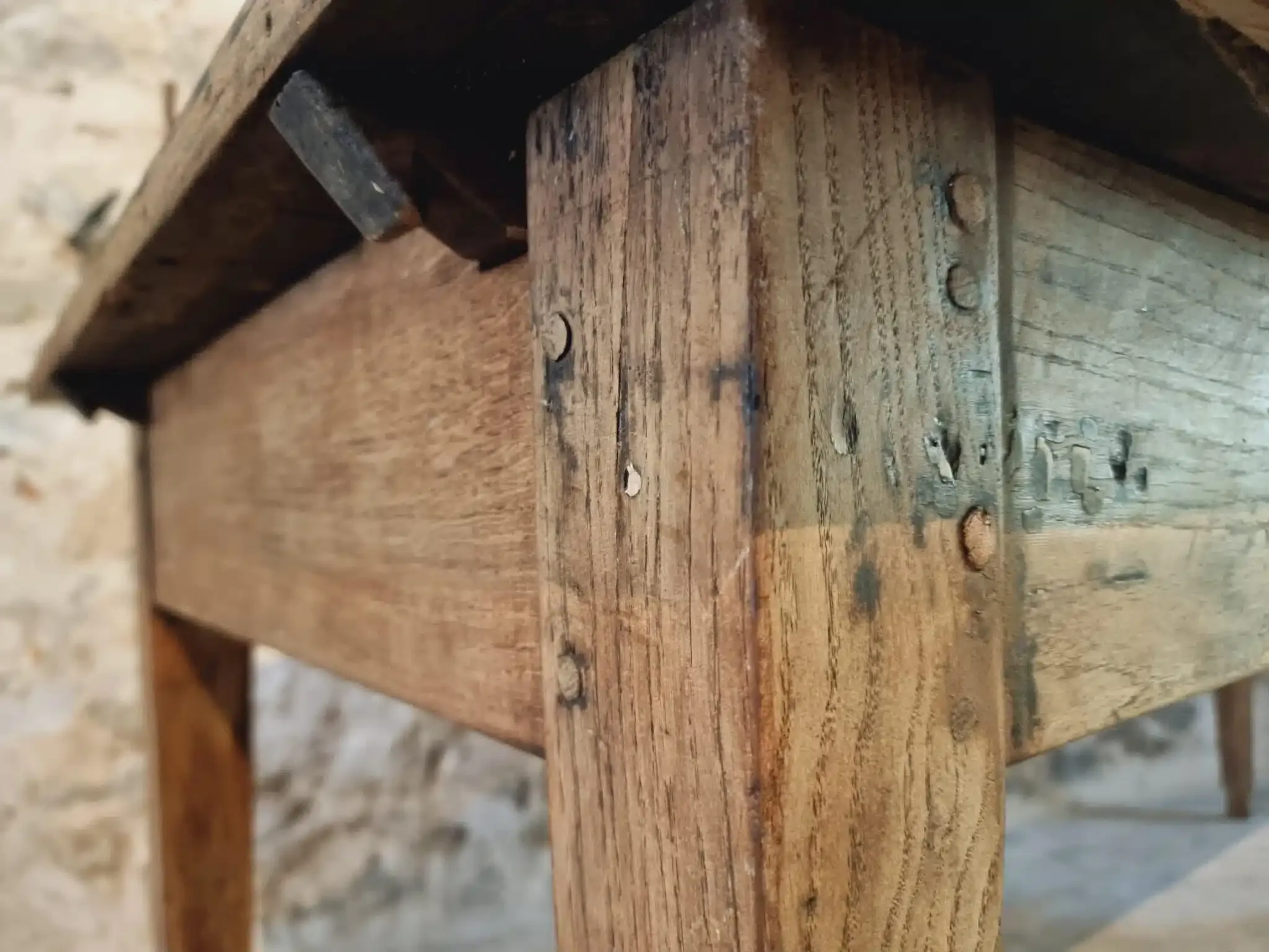 19th Century French Farmhouse Table in Chestnut Wood, Extendable to 365cm, Rustic Dining or Work Table
