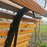 Metal and wood garden bench