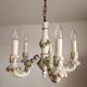 Handgeformt vergoldet vintage Porzellan Kronleuchter Capodimonte 1960er