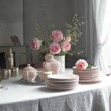 Service à café rose poudré 52 pièces 1930