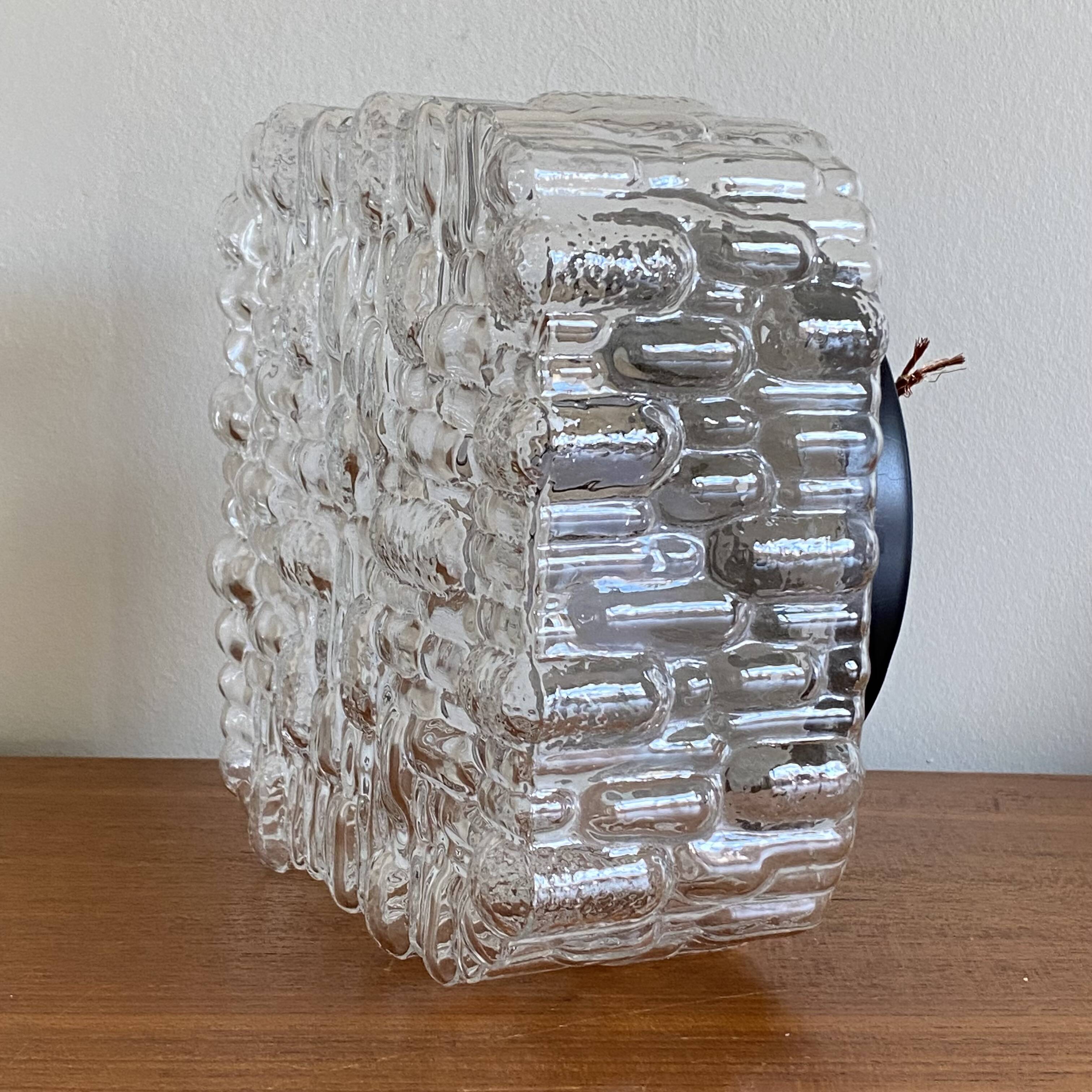 Small minimalist glass wall light ceiling lamp 1970 1980