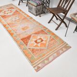 3x10 Orange & Beige Persian Vintage Runner Rug, 94x317Cm SK 22040