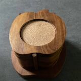 Series 6 vintage teak coasters
