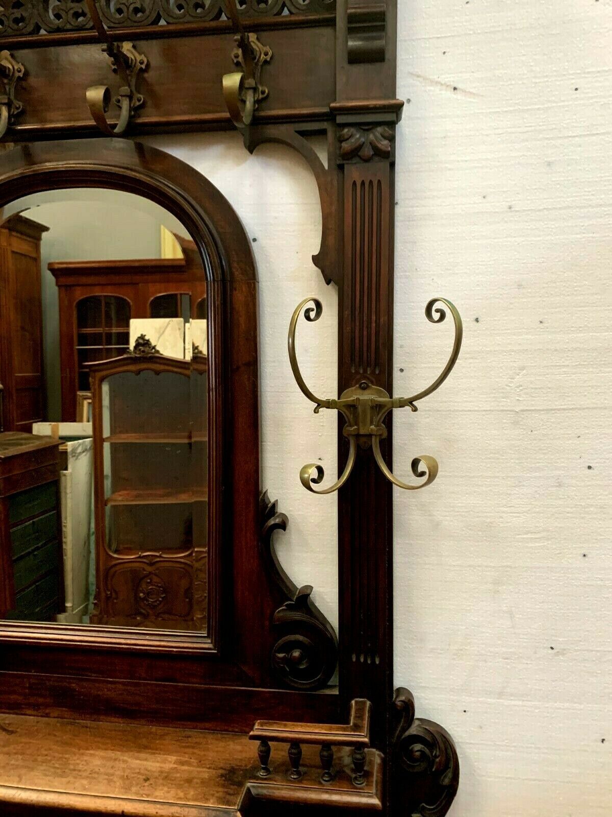 Napoleon III style coat rack in solid walnut XX century