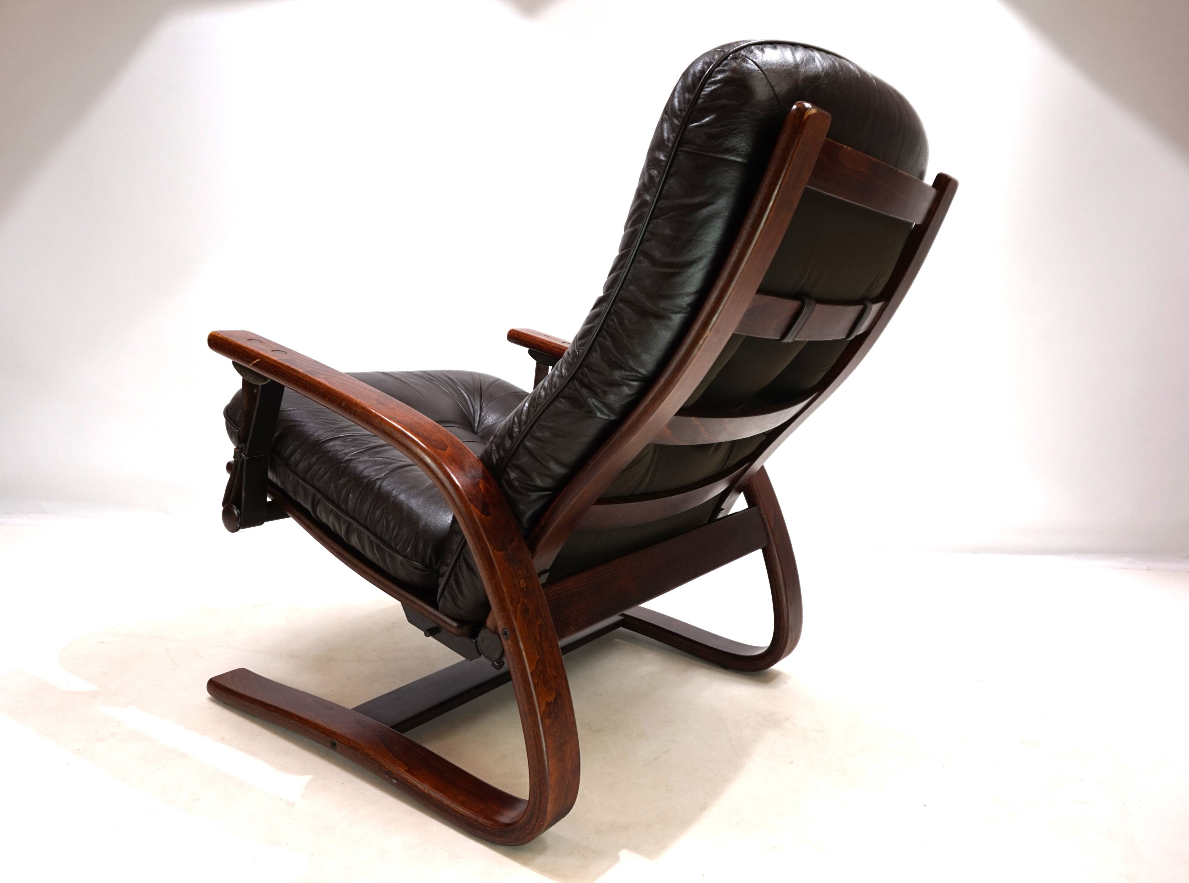 Westnofa The Panter leather lounge chair by Arnt Lande, 1970s