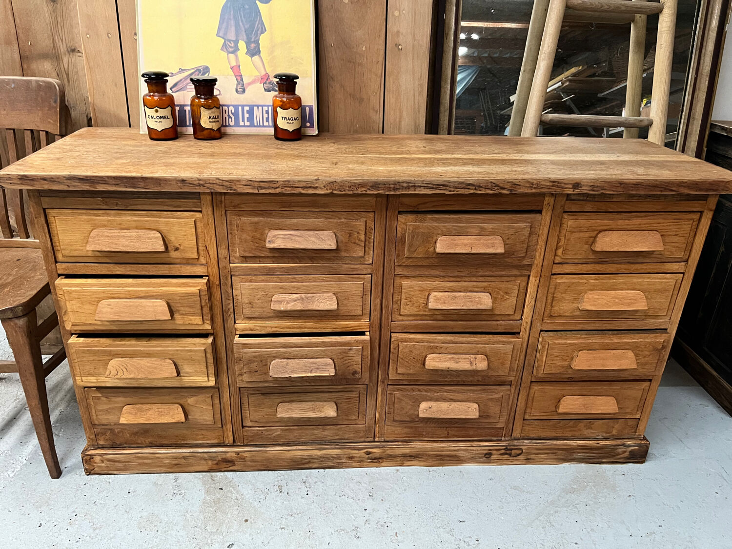 Antique haberdashery cabinet in oak