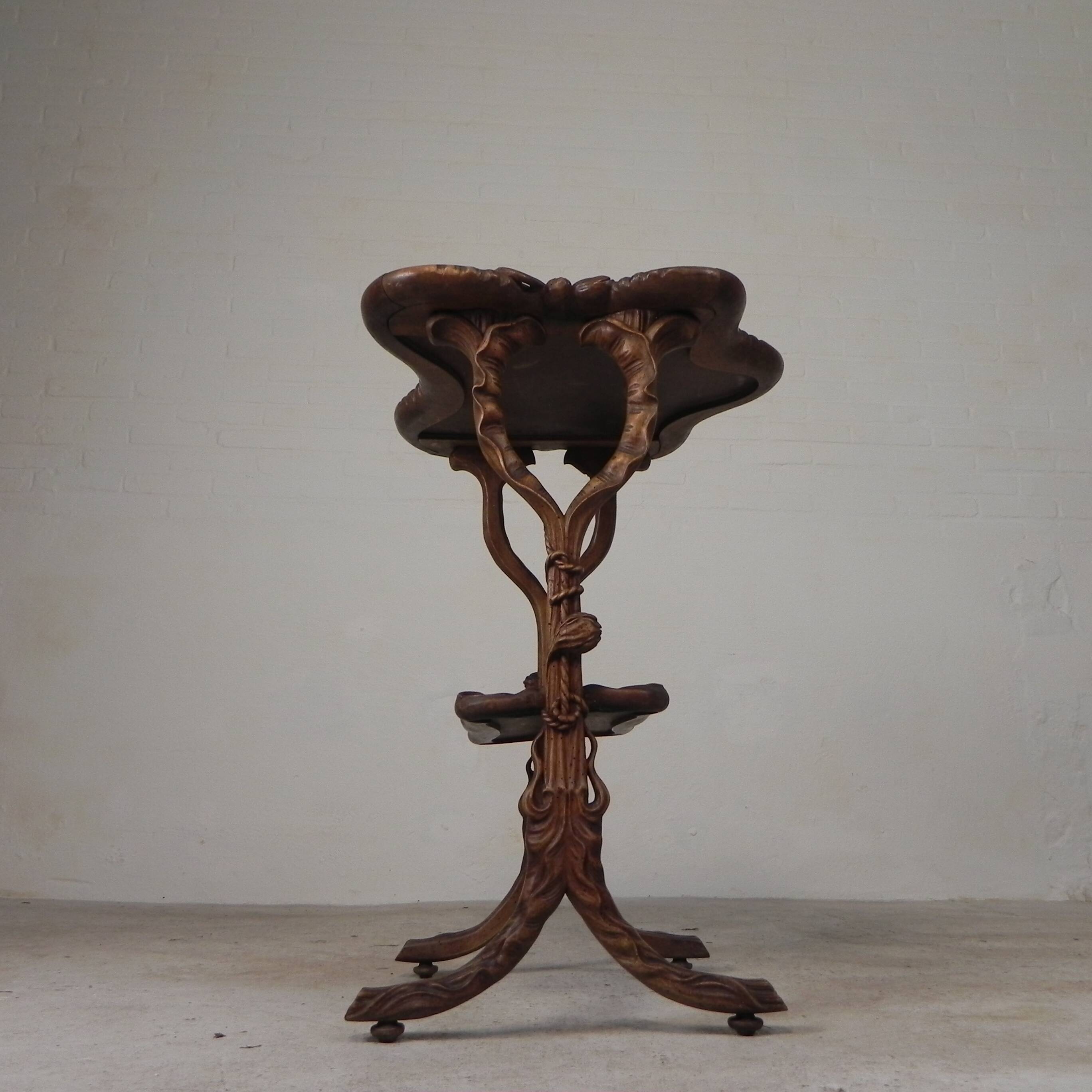 Art Nouveau tea table by Emile Galle, 1899