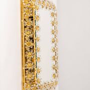 Spectacular backlit mirror in gilded brass and crystal glass by Palwa, Germany.